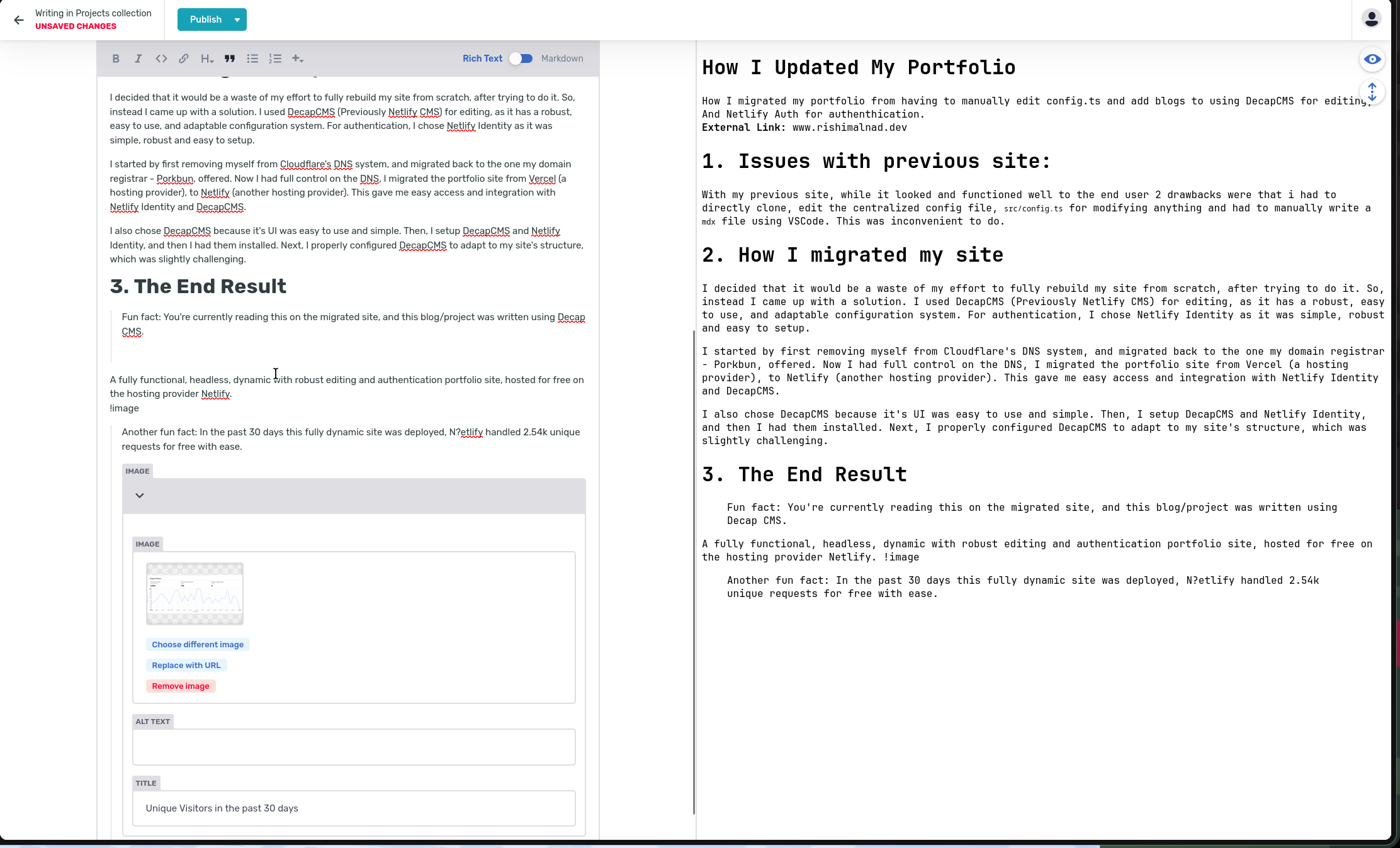Me editing this blog (using Decap CMS) Me editing this blog (using Decap CMS)